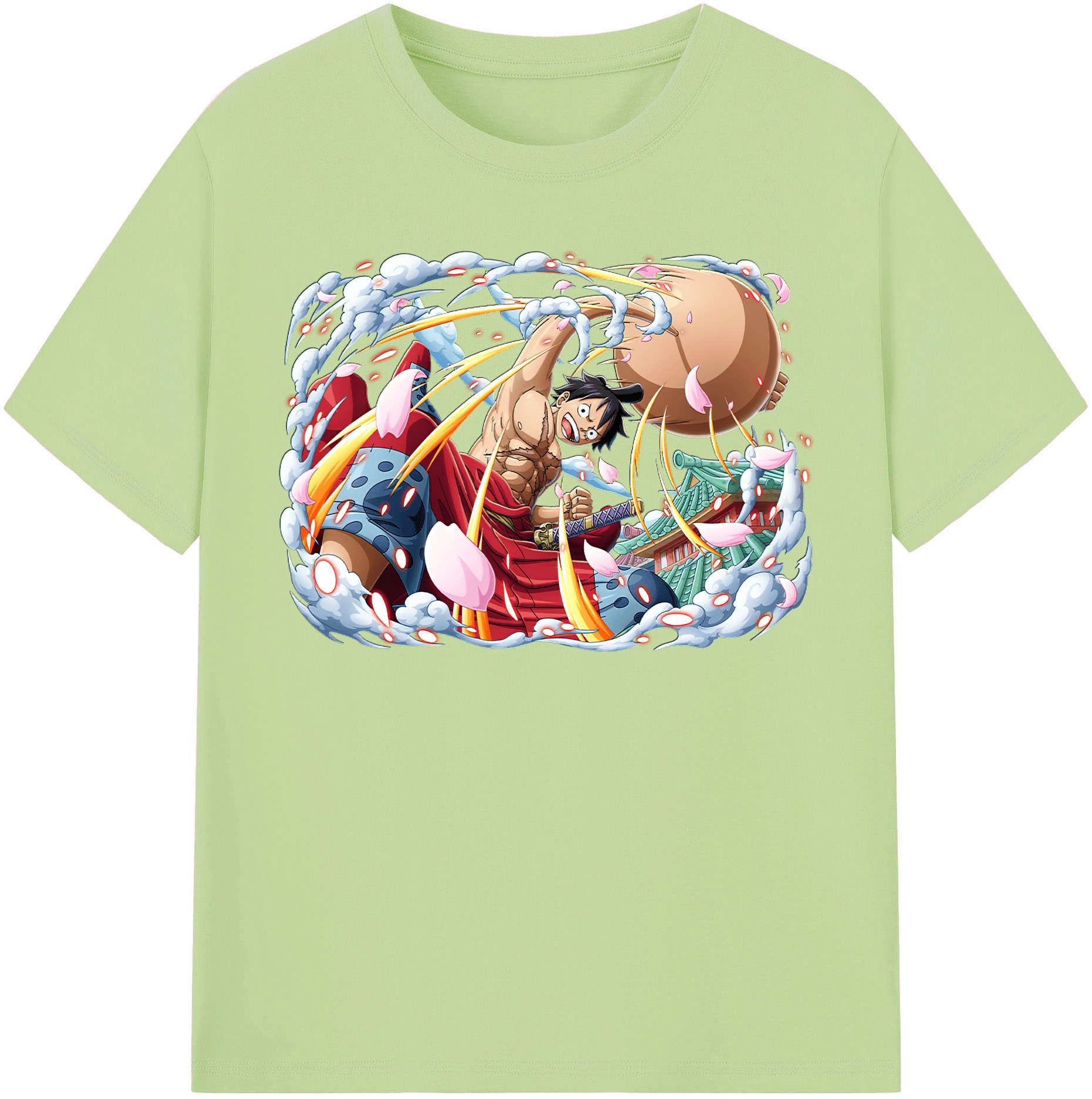 ワンピース モンキー・D・ルフィ ONE PIECE Monkey D. Luffy 綿100％半袖Tシャツ（フロントプリント）